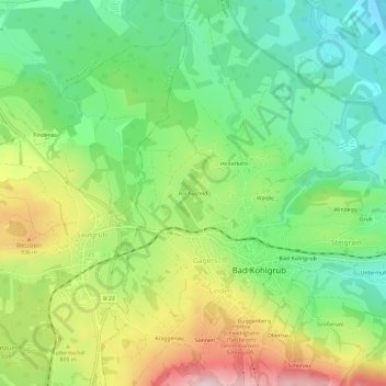 Mapa topográfico Rochusfeld, altitud, relieve