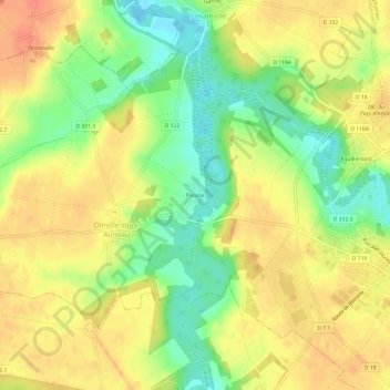 Mapa topográfico Poissac, altitud, relieve
