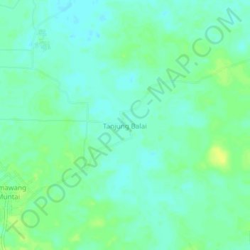 Mapa topográfico Tanjung Balai, altitud, relieve
