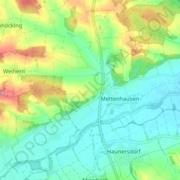 Mapa topográfico Haag, altitud, relieve