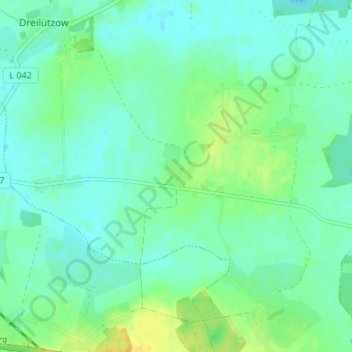 Mapa topográfico Luckwitz, altitud, relieve