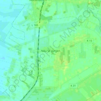 Mapa topográfico Neu St. Jürgen, altitud, relieve