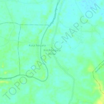 Mapa topográfico Kota Negara Timur, altitud, relieve