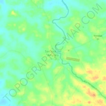 Mapa topográfico San José del Amparo, altitud, relieve