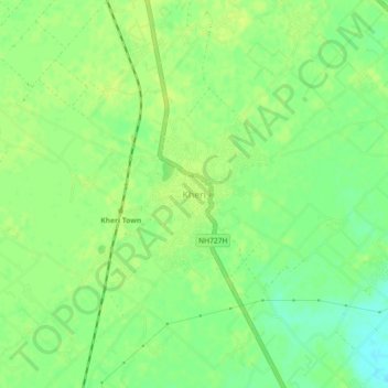Mapa topográfico Kheri, altitud, relieve