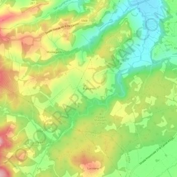 Mapa topográfico Buliciano, altitud, relieve