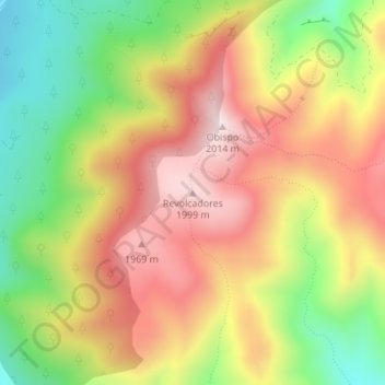 Mapa topográfico Revolcadores, altitud, relieve