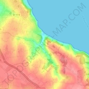 Mapa topográfico Kermaria, altitud, relieve