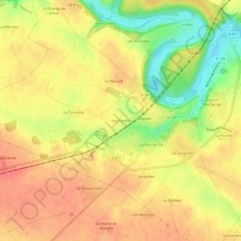 Mapa topográfico Les Plantis, altitud, relieve