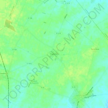 Mapa topográfico Faverolles, altitud, relieve