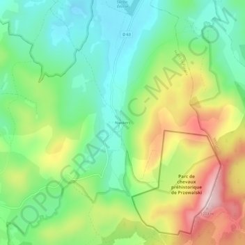 Mapa topográfico Nivoliers, altitud, relieve