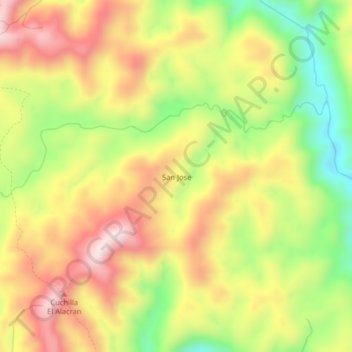 Mapa topográfico San Jose, altitud, relieve