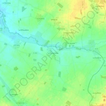 Mapa topográfico La Possardière, altitud, relieve