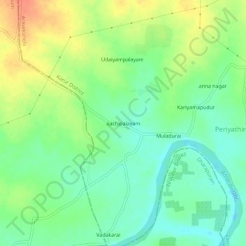 Mapa topográfico nachipalayam, altitud, relieve