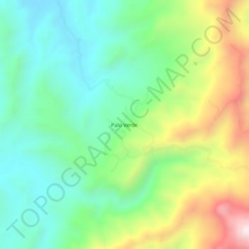 Mapa topográfico Palo Verde, altitud, relieve