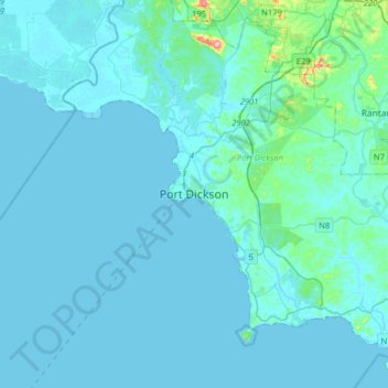 Mapa topográfico PD, altitud, relieve