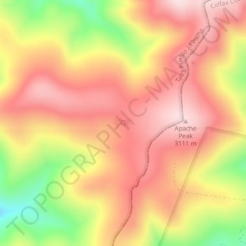 Mapa topográfico Apache Spring, altitud, relieve