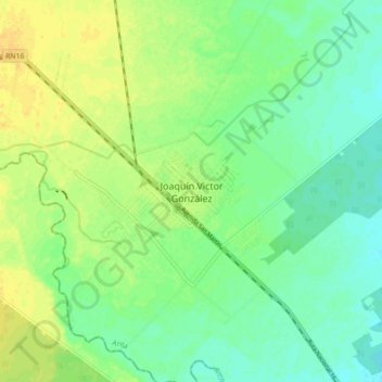 Mapa topográfico Joaquín Victor González, altitud, relieve