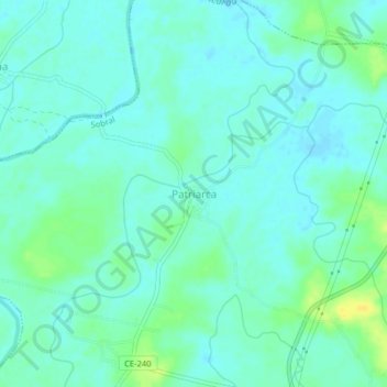 Mapa topográfico Patriarca, altitud, relieve