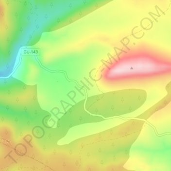 Mapa topográfico Jócar, altitud, relieve