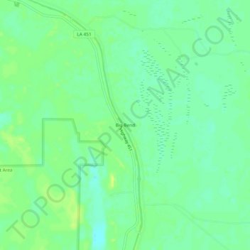 Mapa topográfico Big Bend, altitud, relieve