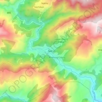 Mapa topográfico Nafra, altitud, relieve