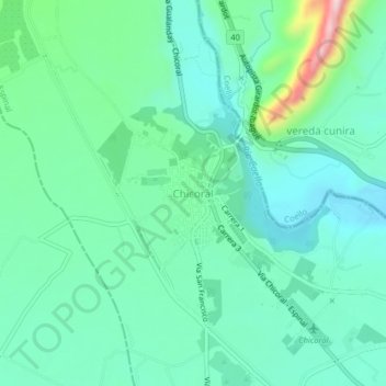 Mapa topográfico Chicoral, altitud, relieve