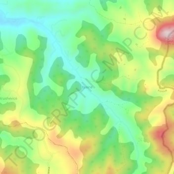 Mapa topográfico Brainë, altitud, relieve
