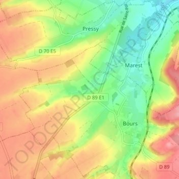 Mapa topográfico Noyelles, altitud, relieve