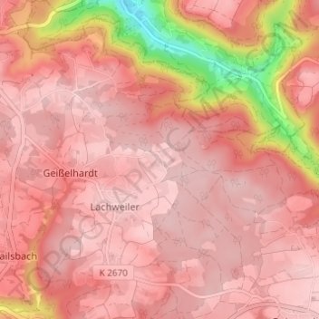 Mapa topográfico Hegenhäule, altitud, relieve
