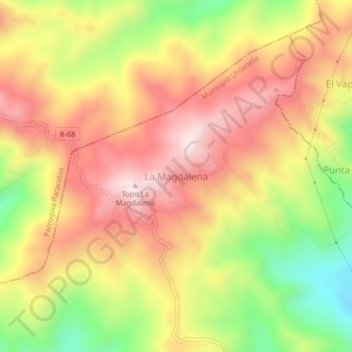 Mapa topográfico La Magdalena, altitud, relieve