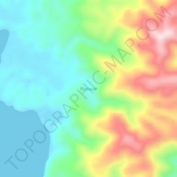 Mapa topográfico Roswar, altitud, relieve