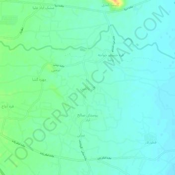 Mapa topográfico Gol Pashin, altitud, relieve