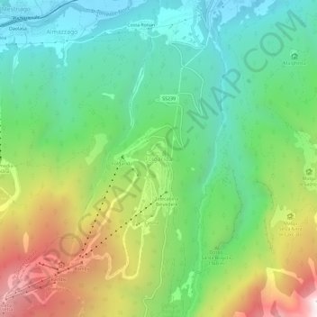 Mapa topográfico Folgarida, altitud, relieve