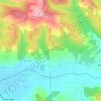 Mapa topográfico Brettes, altitud, relieve