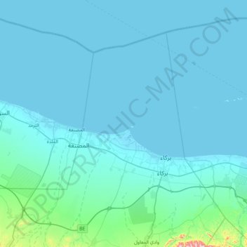 Mapa topográfico Sawadi, altitud, relieve