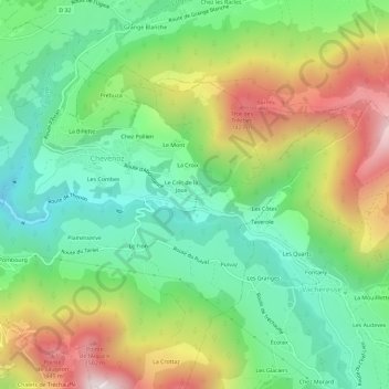 Mapa topográfico Arce, altitud, relieve