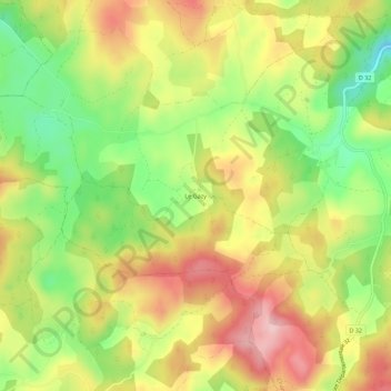 Mapa topográfico Le Gazy, altitud, relieve
