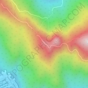 Mapa topográfico Ban Co Peak, altitud, relieve