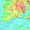 Mapa topográfico Gau, altitud, relieve