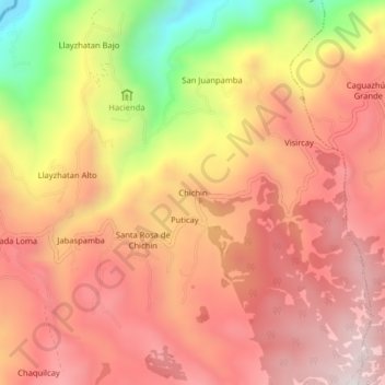 Mapa topográfico Chichin, altitud, relieve