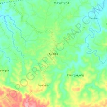 Mapa topográfico Cileles, altitud, relieve