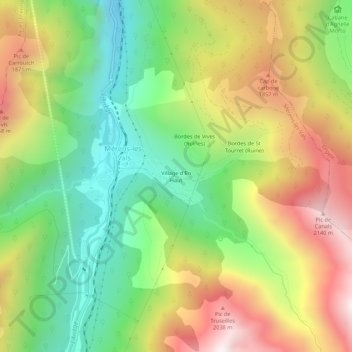 Mapa topográfico Village d'En Haut, altitud, relieve