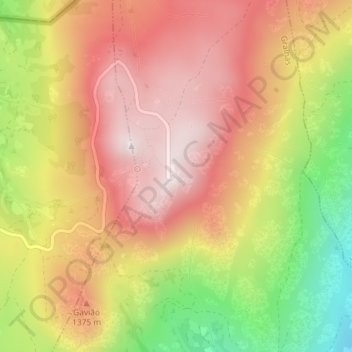 Mapa topográfico Serra do Larouco, altitud, relieve