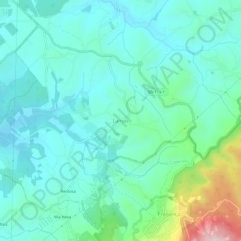 Mapa topográfico Lamas, altitud, relieve