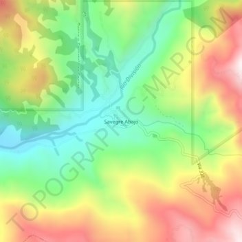 Mapa topográfico Savegre Abajo, altitud, relieve