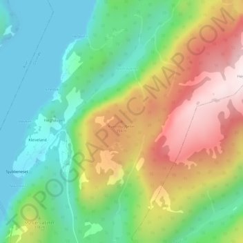 Mapa topográfico Kvernhusfjellet, altitud, relieve