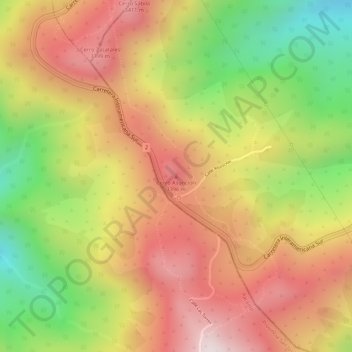 Mapa topográfico Cerro Asunción, altitud, relieve