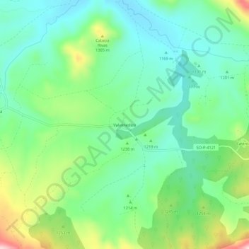 Mapa topográfico Valvenedizo, altitud, relieve