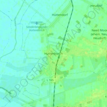 Mapa topográfico Hüttenbusch, altitud, relieve
